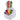 Front view of the 3.5-inch Twisted Rasta & White Art Pipe, featuring swirling white and colorful glass.