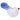 A close-up, angled view of the Gradient Glass Frit Pipe - 3.5 in, showcasing its blue and clear glass frit pattern.