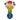 A front view of the 4.5-inch Colorful Reversal Art Spoon Pipe, displaying vibrant color patterns in a curved glass form.