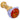 A front view of the 4.5-inch Net Reversal Spoon Pipe, featuring swirling orange and white glass.