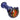 A close-up, angled view of the 4.5-inch Net Reversal Spoon Pipe featuring colorful blue and white glass swirls.