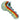 Front view of the Slime Rasta Rainbow Spoon Pipe – 4.5 in, showcasing its colorful, curved design against a plain white background.