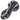 Close-up angled view of the Cloud Cali Inc Dankstop 3-inch Glass Fumed Swirl Hand Pipe showing a rounded bowl and blue, white, and amber fumed swirl pattern.