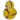 Close-up front view of the Cloud Cali Inc Dankstop 3-inch Glass Fumed Swirl Hand Pipe showing yellow fumed glass with red twisted cane swirls and glossy reflections