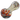 Angled close-up of the Cloud Cali Inc Danksop 3-inch Glass Multi-Color Dots Hand Pipe showing its clear glass body with dense multicolored dot clusters and a red swirl near the bowl