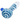 Angled close-up of the Cloud Cali Inc Dankstop 3-inch Glass w/ Marble Hand Pipe showing white glass with blue spiral stripes and a small blue glass marble.