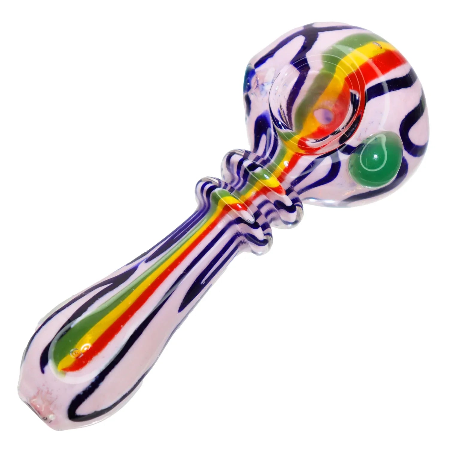 DankStop Rasta Slime Colorful Glass Pipe - 4 in.
