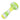 Angled close-up of the DankStop Fancy Multi-Color Striped Glass Spoon Pipe - 5 in. showing its green, yellow, and white swirled bowl and stem on a white background