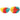 Close-up front view of two half-sphere DankStop Silicone Ball Container pieces in a marbled yellow, red, and teal pattern against a white background.
