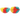 Close-up front view of two multicolored silicone halves of the DankStop Silicone Ball Container showing red, yellow, and teal swirls.
