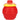 Close-up front view of a red and yellow DankStop Silicone Honey Jar Container showing the rounded ribbed body with "HONEY" embossed on its matte surface.