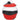 Close-up front view of a red, white, and black DankStop Silicone Honey Jar Container showing its rounded stacked silhouette and textured lid.