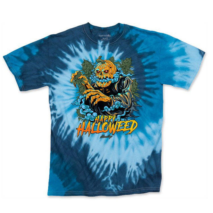 Happy Halloweed Blue Tie Dye T-Shirt