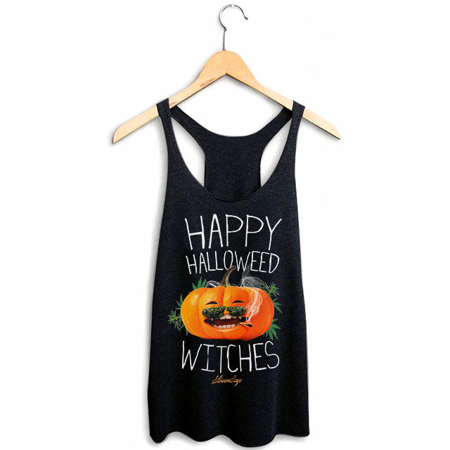 Happy Halloweed Witches Racerback Tank Top