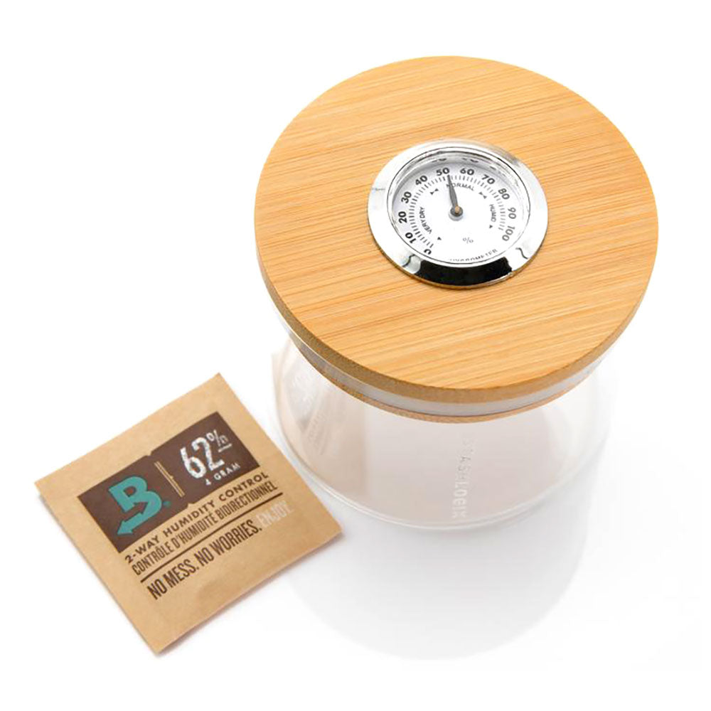 Bamboo Lid Smart Jar with Analog Humidity Sensor