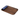 Angled top-down view of a walnut Pax Prep Tray with rounded corners and a small blue device resting in the upper left corner.
