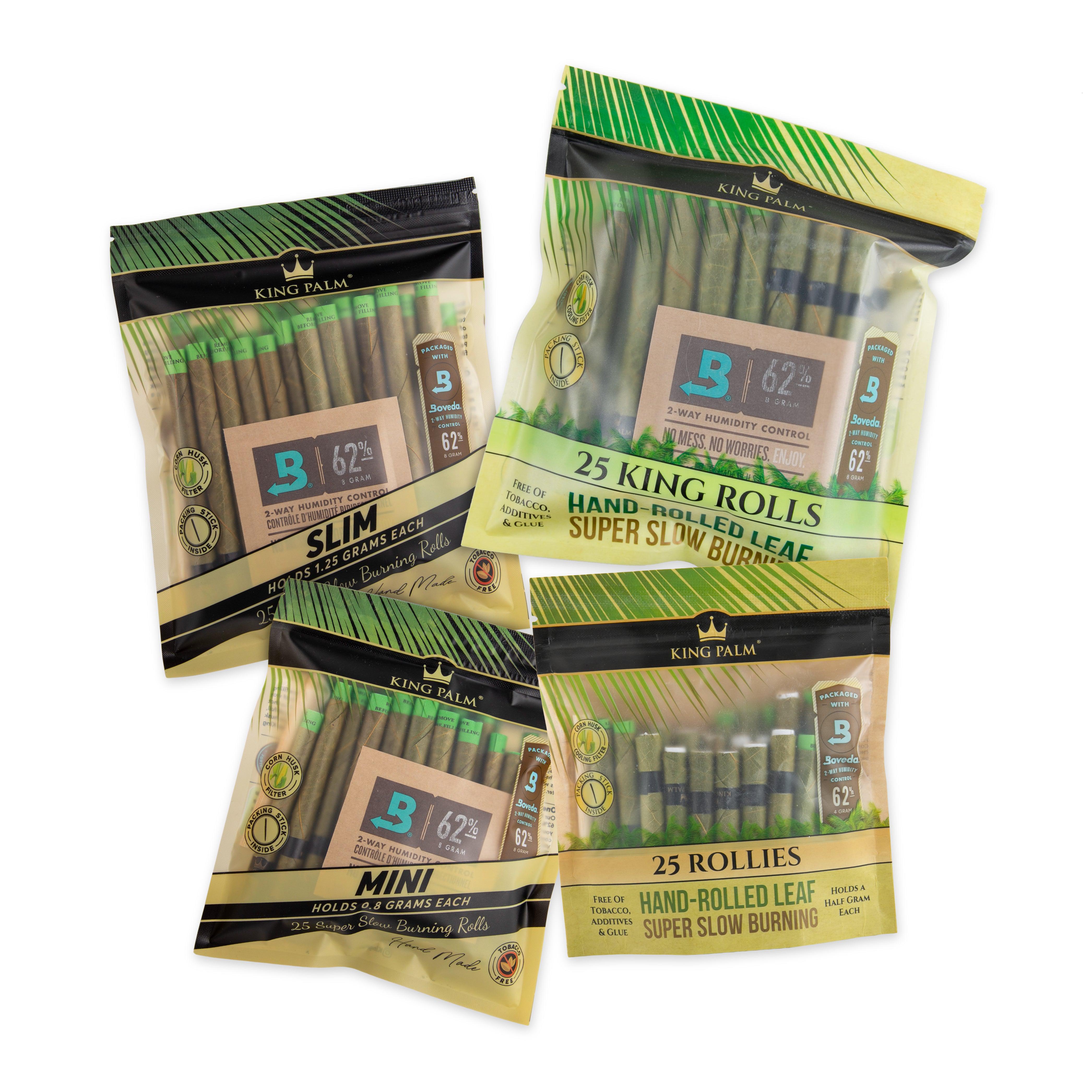 Natural Pre Roll Palm Leaf Tubes - 4 Packs of 25 Multi Size Bundle