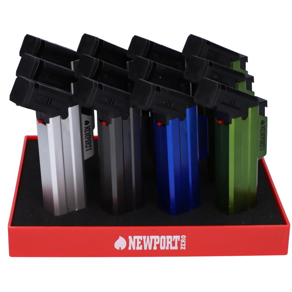 Newport Zero Side Torch Lighters Assorted Long 12-Pack