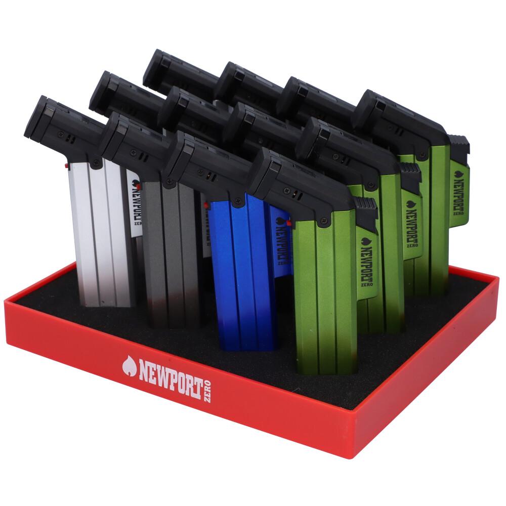 Newport Zero Side Torch Lighters Assorted Long 12-Pack