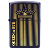 Queen of Bud Black Obsidian Vertical Flame Zippo
