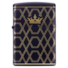 Queen of Bud Black Obsidian Geometric Zippo