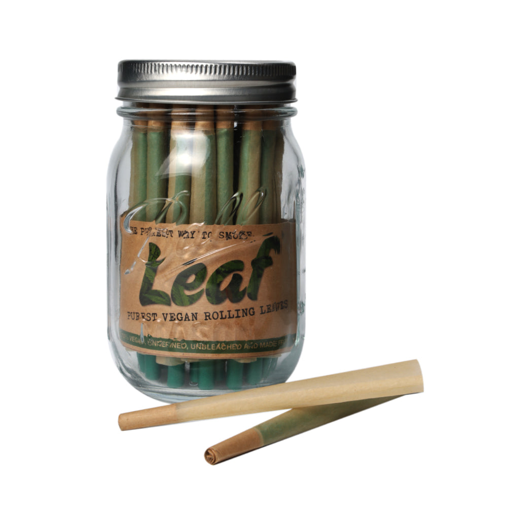 Leaf King Size Slim Pre-Rolled Cones in a Mason Jar