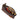 Top-down view of the Revelry Supply The Mini Broker - Smell Proof Zippered Small Stash Bag in a brown spotted fabric with its zipper open to show the yellow lining and branded inner label.