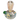 Top-down close-up of the DankStop Dankstop Gold Twisty Spoon Pipe - 5 in., showing its swirled pastel bowl and ribbed conical mouthpiece.