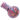 Close angled close-up of the DankStop Dakstop Twisty Wrap Spoon Pipe - 5in., showing pink textured glass with blue ribbon accents.