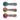 Top-down view of three DankStop Dankstop Frit Spoon Pipe - 4.5 in. glass spoons stacked vertically, each with a colored bulb and twisted multicolored spiral inside.