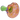 Close-up front angle of the DankStop Dankstop Big Fat Head Spoon Pipe - 4 in., showing a pink rounded bowl with yellow spots, purple glass knobs, and a green stem.