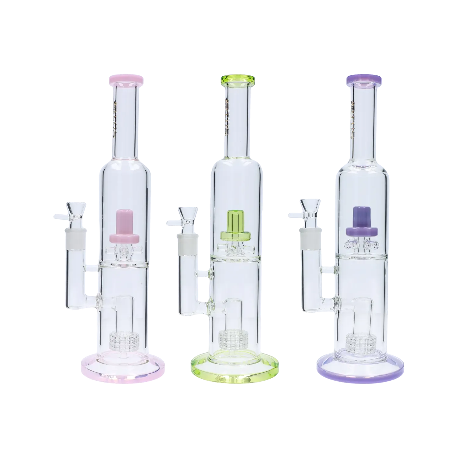 Dual Perc with Color Accents Water Pipe - 15 in.