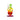 Front view of the Lirio Mini Rig, a colorful glass piece with a rounded base and a cylindrical neck.