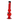 Front view of the 8-inch JM Plastics Double Bubble with Grip and Carb Hole Acrylic Water Pipe, showcasing its red, rounded shape.