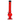 Straight-on view of a clear red JM Plastics Bubble Base with Grip and Carb Hole Acrylic Bong - 8 in., lit to show its round bubble chamber, ribbed neck, and metal downstem.