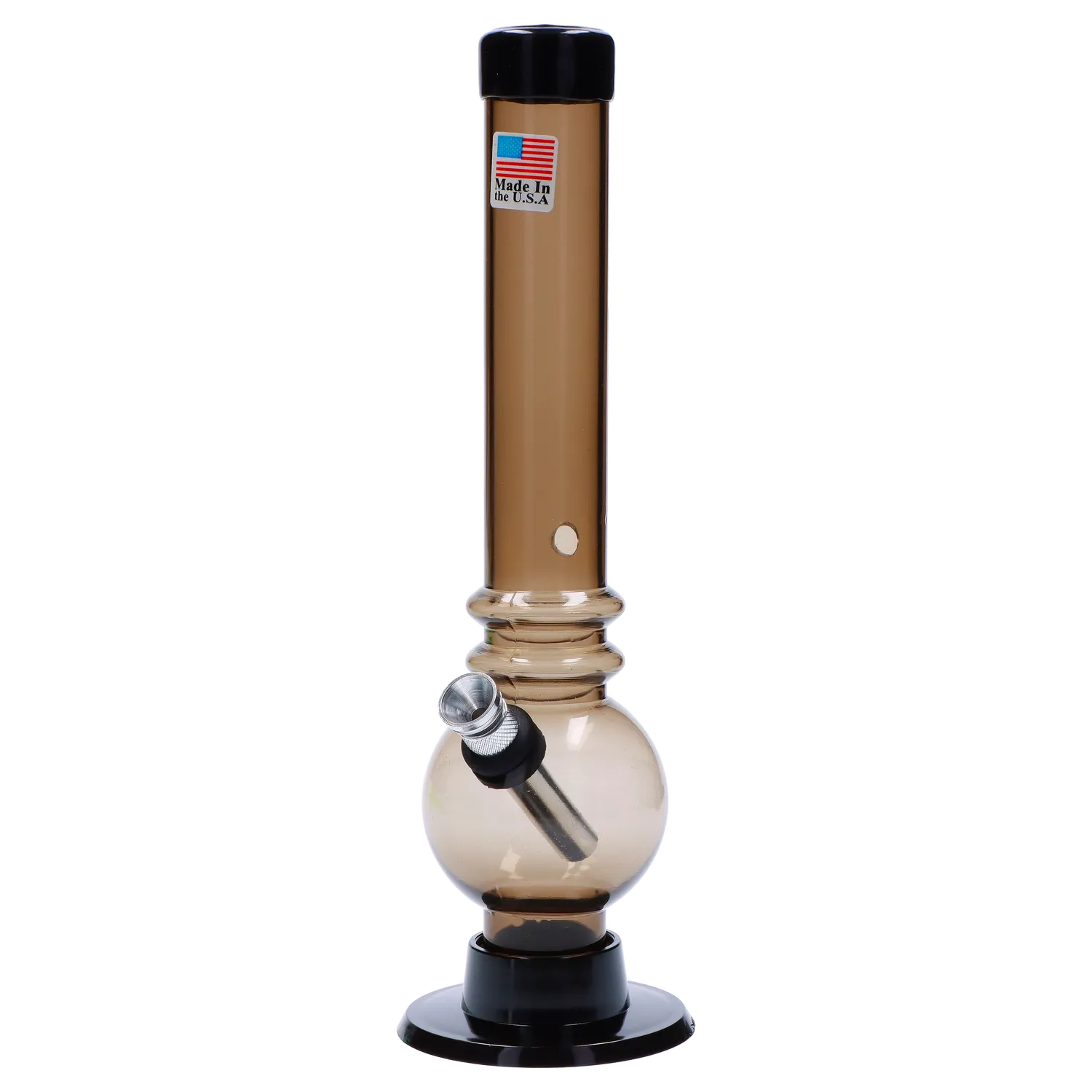 JM Plastics Bubble Base with Grip and Carb Hole Acrylic Bong - 8 in.