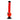 Straight-on view of the orange JM Plastics Magic 8 Ball Base with Carb Hole Acrylic Bong - 8 in., brightly lit against a white background showing its cylindrical neck, round base bulb, metal bowl and black mouthpiece.