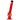 Front view of the 8-inch JM Plastics Bent Neck with Grip and Carb Hole Acrylic Water Pipe, showcasing its curved neck and clear red tint.