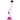 Front view of the 8-inch JM Plastics Bent Neck with Grip and Carb Hole Acrylic Water Pipe, showcasing its clear pink construction.
