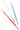Angled close-up of three 6" Primate Glass Pencil Dab Tool – 6″ glass rods showing blue-capped ends and colored granular cores against a white background