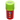 Front view of the Atomik Grind & Stash featuring a bright red and green cylindrical container with celestial-themed decals.