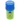 Front view of the Grind & Stash, a cylindrical container with a blue lid and clear body, angled slightly to the left.