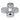 Overhead view of the Atomik 55 mm 3-Stage Grinder, showing its three separate metallic pieces arranged in a circular pattern.