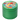 Close angled top view of the Cabana Cannabis Co. 3-Stage Grinder Parasol Green showing its bright green stacked chambers and a colorful fruit-and-parasol graphic on the lid.