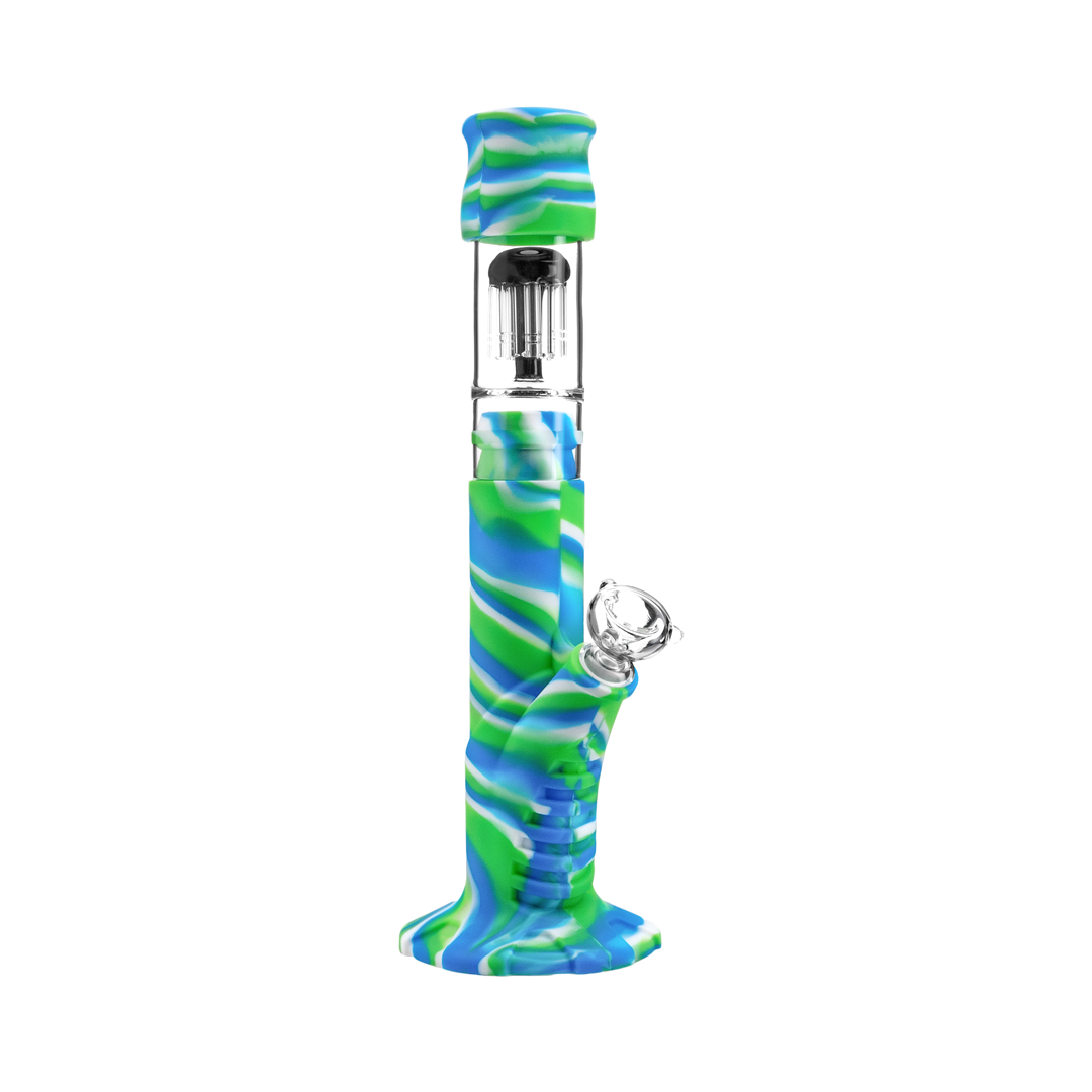 Silicone Straight Tube Bong with Tree Percolator