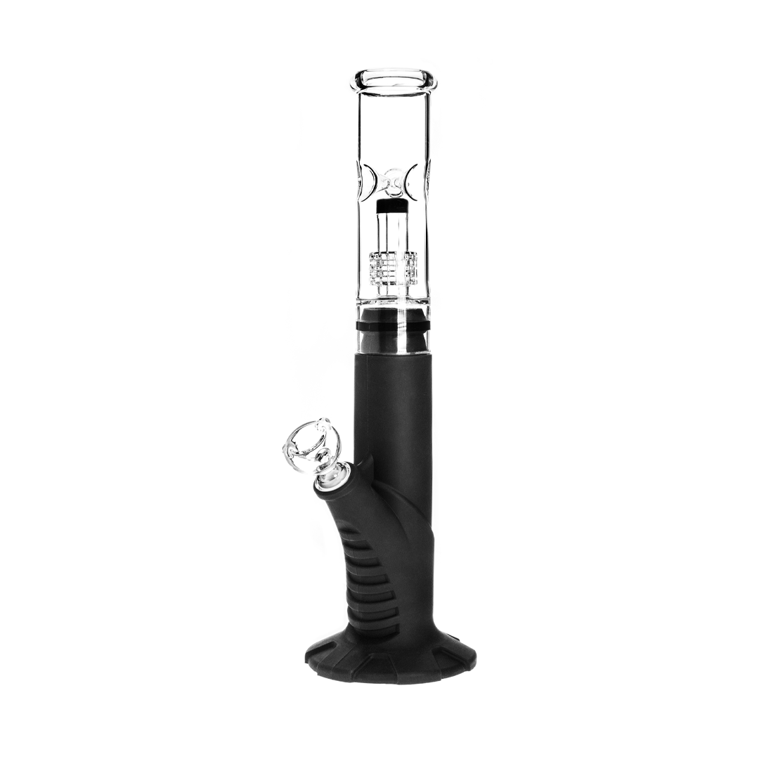 Silicone Straight Tube Bong with Matrix Percolator