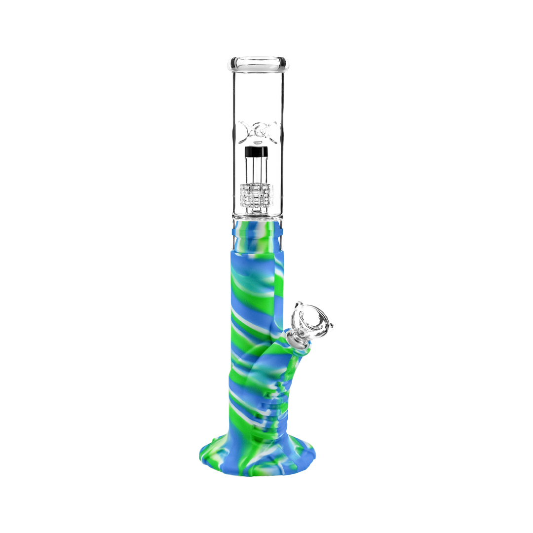 Silicone Straight Tube Bong with Matrix Percolator