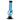 Angled close-up of the blue-tinted clear JM Plastics Mini Bubble Base with Carb Hole Acrylic Bong - 6 in., showing its round bubble chamber, metal downstem and black plastic base against a white background