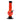 Front view of the JM Plastics Mini Bubble Base with Carb Hole Acrylic Bong - 6 in. in translucent orange with a black top and base, shown against a white background.