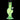 A front view of the 6-inch JM Plastics Mini Alien Base Acrylic Water Pipe, showcasing its translucent green color and unique base shape.